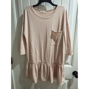 Les Amis NWT Women’s Large Tunic Ruffle 3/4 Sleeve Blouse